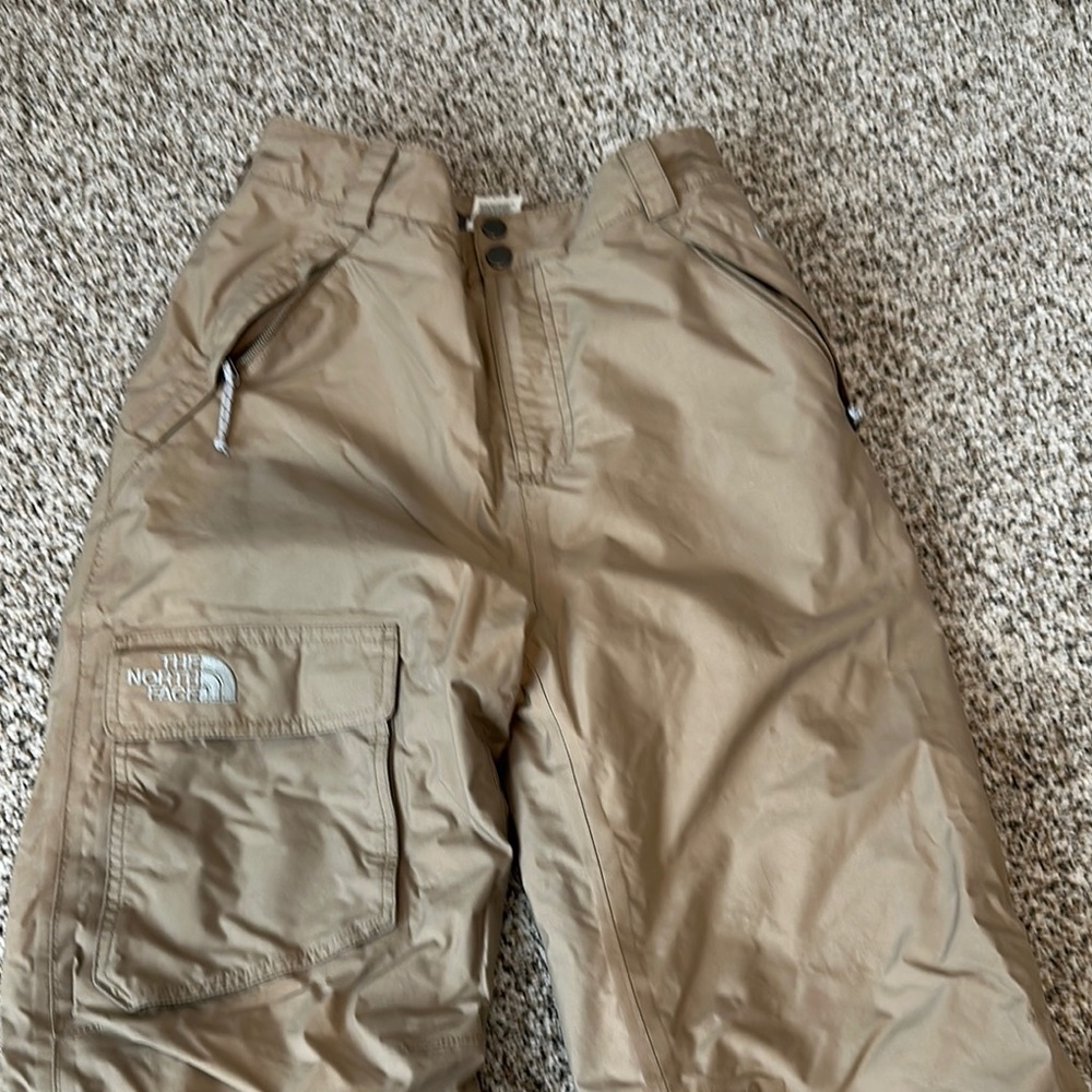 AWESOME CONDITION Youth snow pants by NORTH FACE sz large tan/brown